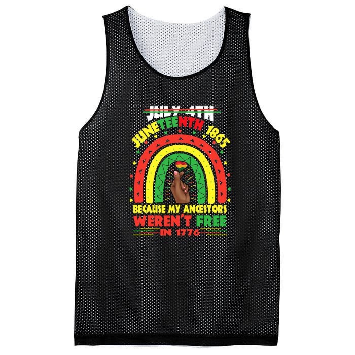 July 4th Juneteenth 1865 Because My Ancestors Black African Gift African Pride Mesh Reversible Basketball Jersey Tank