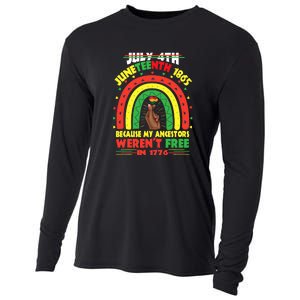 July 4th Juneteenth 1865 Because My Ancestors Black African Gift African Pride Cooling Performance Long Sleeve Crew