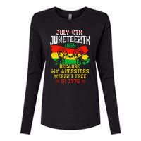 July 4th Juneteenth 1865 Because My Ancestors June Teenth Womens Cotton Relaxed Long Sleeve T-Shirt