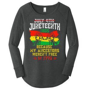 July 4th Juneteenth 1865 Because My Ancestors June Teenth Women's Perfect Tri Tunic Long Sleeve Shirt