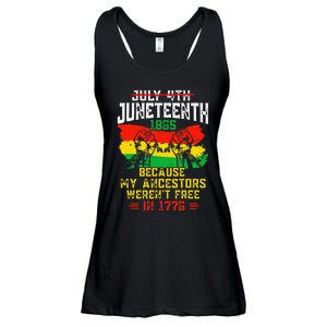 July 4th Juneteenth 1865 Because My Ancestors June Teenth Ladies Essential Flowy Tank