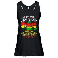 July 4th Juneteenth 1865 Because My Ancestors June Teenth Ladies Essential Flowy Tank