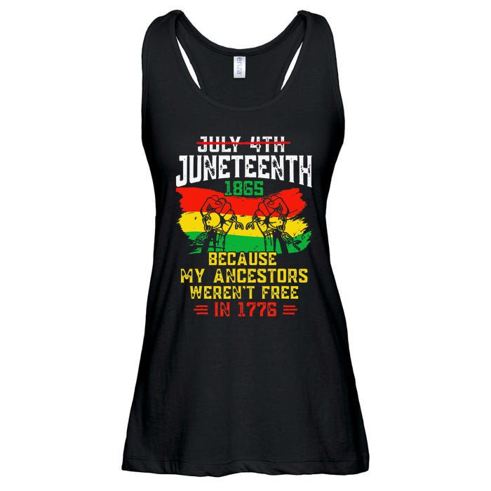 July 4th Juneteenth 1865 Because My Ancestors June Teenth Ladies Essential Flowy Tank