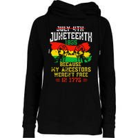 July 4th Juneteenth 1865 Because My Ancestors June Teenth Womens Funnel Neck Pullover Hood