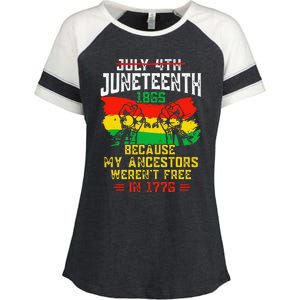 July 4th Juneteenth 1865 Because My Ancestors June Teenth Enza Ladies Jersey Colorblock Tee