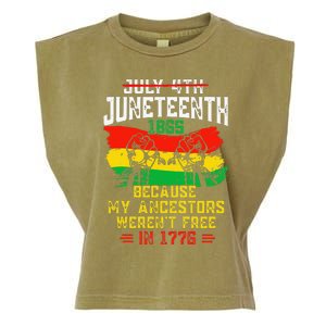 July 4th Juneteenth 1865 Because My Ancestors June Teenth Garment-Dyed Women's Muscle Tee