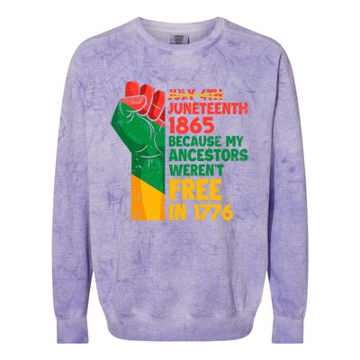 July 4th Juneteenth 1865 Funny Juneteenth Freedom Day Gift Colorblast Crewneck Sweatshirt