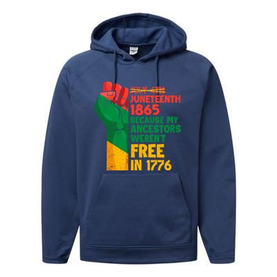 July 4th Juneteenth 1865 Funny Juneteenth Freedom Day Gift Performance Fleece Hoodie