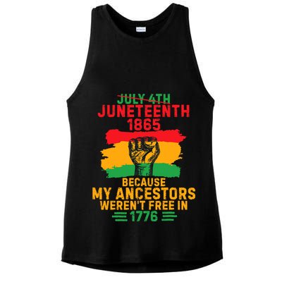 July 4th Juneteenth 1865 Because My Ancestors Ladies PosiCharge Tri-Blend Wicking Tank
