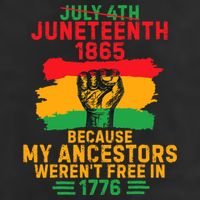 July 4th Juneteenth 1865 Because My Ancestors Garment-Dyed Fleece Hoodie