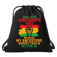 July 4th Juneteenth 1865 Because My Ancestors Drawstring Bag