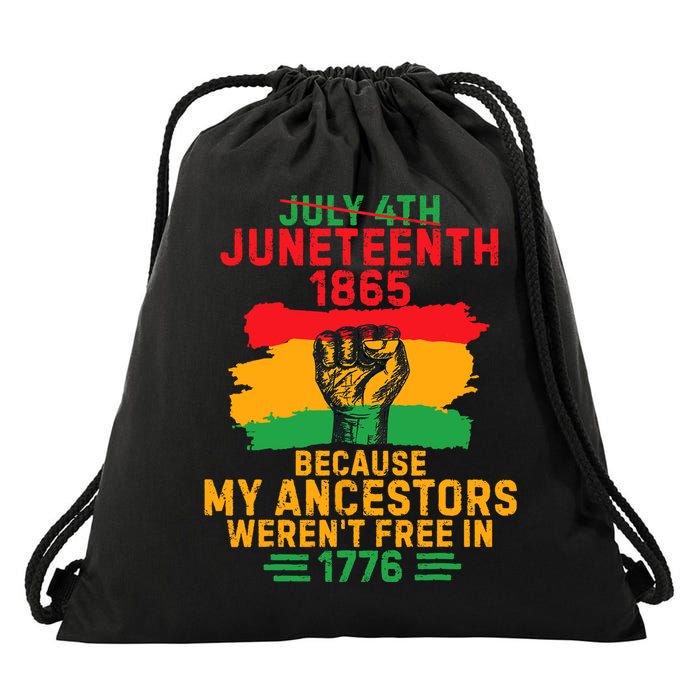 July 4th Juneteenth 1865 Because My Ancestors Drawstring Bag