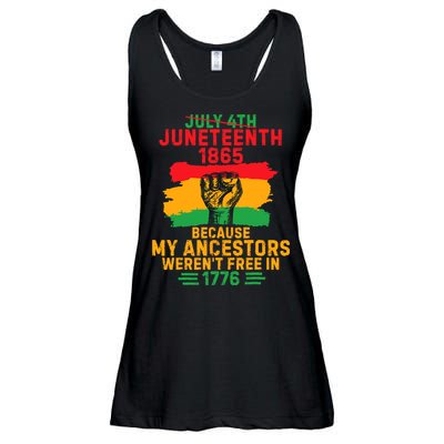 July 4th Juneteenth 1865 Because My Ancestors Ladies Essential Flowy Tank