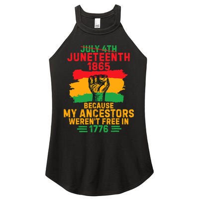 July 4th Juneteenth 1865 Because My Ancestors Women's Perfect Tri Rocker Tank