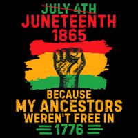 July 4th Juneteenth 1865 Because My Ancestors Wool Snapback Cap