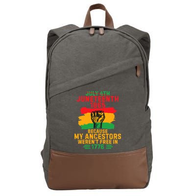 July 4th Juneteenth 1865 Because My Ancestors Cotton Canvas Backpack