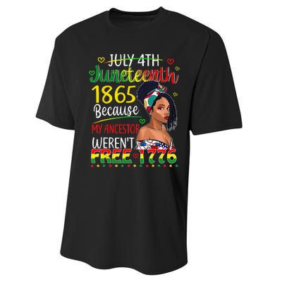 July 4th Juneteenth 1865 Because My Ancestors Performance Sprint T-Shirt