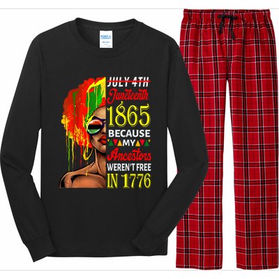 July 4th Juneteenth 1865 Because My Ancestors Afro Girl Art Long Sleeve Pajama Set