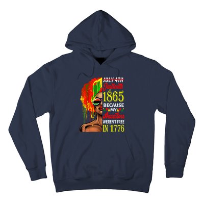 July 4th Juneteenth 1865 Because My Ancestors Afro Girl Art Hoodie