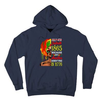 July 4th Juneteenth 1865 Because My Ancestors Afro Girl Art Tall Hoodie