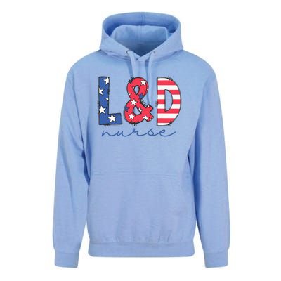 July 4th Labor And Delivery Nurse Patriotic LD Nursing Unisex Surf Hoodie