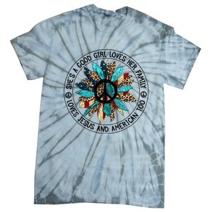 Jllo 4th Of July America Flag Sunflower Christian Gift Tie-Dye T-Shirt