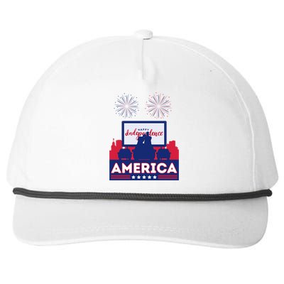 July 4 Retro 80s Vibes Couple United States America Usa Cool Gift Snapback Five-Panel Rope Hat