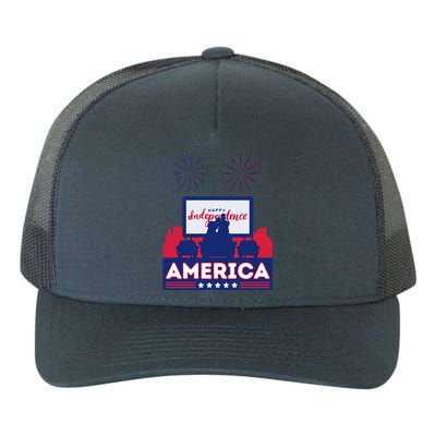 July 4 Retro 80s Vibes Couple United States America Usa Cool Gift Yupoong Adult 5-Panel Trucker Hat