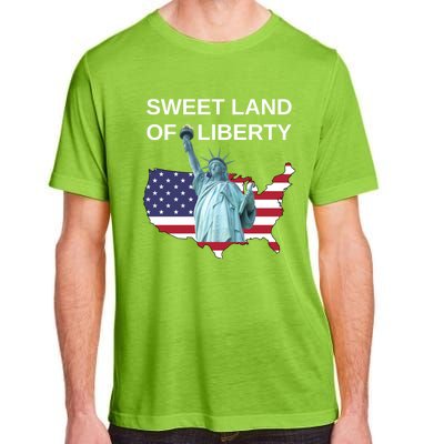 July 4th Sweet Land Of Liberty Usa Flag Patriotic Gift Adult ChromaSoft Performance T-Shirt