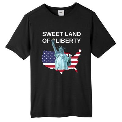 July 4th Sweet Land Of Liberty Usa Flag Patriotic Gift Tall Fusion ChromaSoft Performance T-Shirt