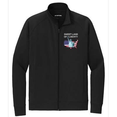 July 4th Sweet Land Of Liberty Usa Flag Patriotic Gift Stretch Full-Zip Cadet Jacket