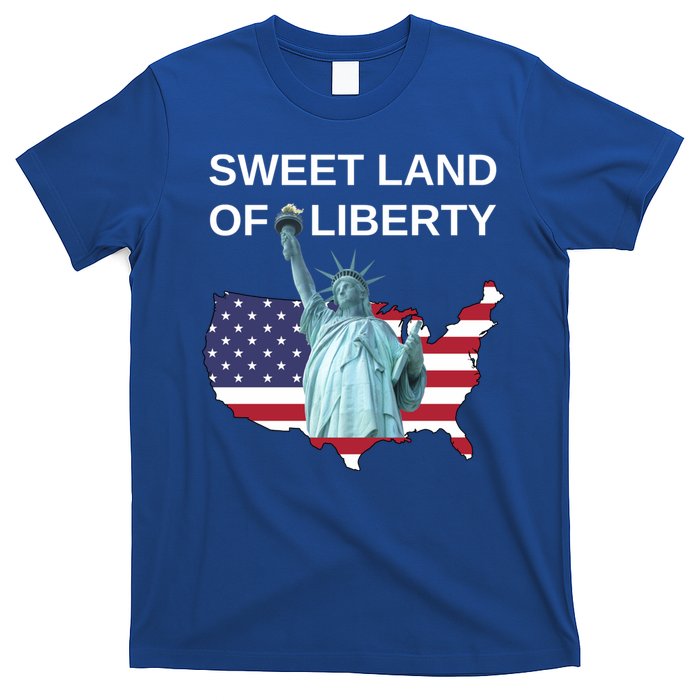 July 4th Sweet Land Of Liberty Usa Flag Patriotic Gift T-Shirt