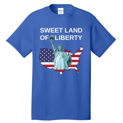 July 4th Sweet Land Of Liberty Usa Flag Patriotic Gift Tall T-Shirt