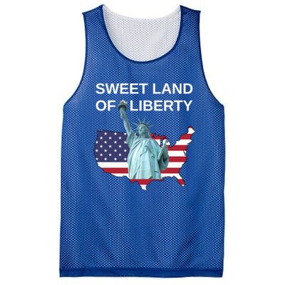 July 4th Sweet Land Of Liberty Usa Flag Patriotic Gift Mesh Reversible Basketball Jersey Tank