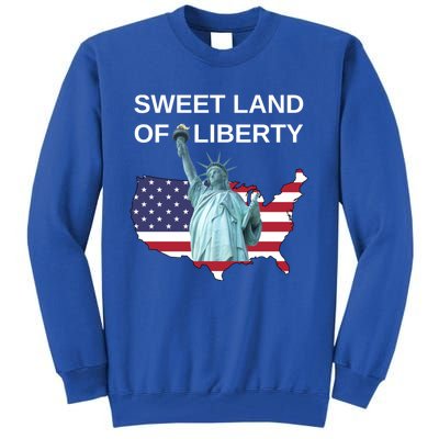 July 4th Sweet Land Of Liberty Usa Flag Patriotic Gift Tall Sweatshirt