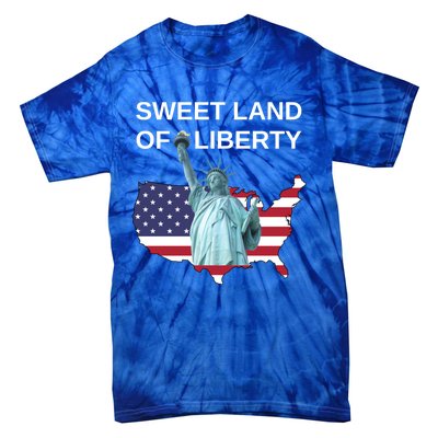 July 4th Sweet Land Of Liberty Usa Flag Patriotic Gift Tie-Dye T-Shirt