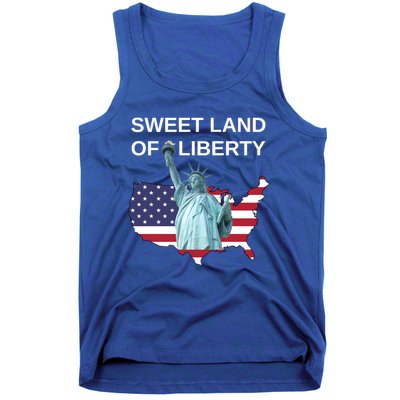 July 4th Sweet Land Of Liberty Usa Flag Patriotic Gift Tank Top