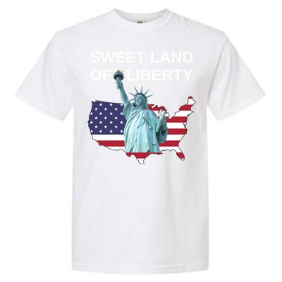 July 4th Sweet Land Of Liberty Usa Flag Patriotic Gift Garment-Dyed Heavyweight T-Shirt