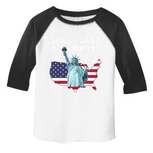 July 4th Sweet Land Of Liberty Usa Flag Patriotic Gift Toddler Fine Jersey T-Shirt