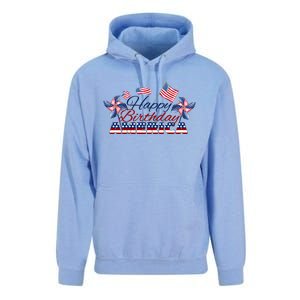 July 4 Tee Red White And Blue Tee Happy Birthday America Gift Unisex Surf Hoodie