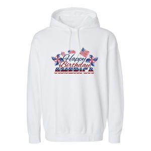 July 4 Tee Red White And Blue Tee Happy Birthday America Gift Garment-Dyed Fleece Hoodie