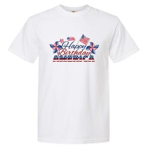 July 4 Tee Red White And Blue Tee Happy Birthday America Gift Garment-Dyed Heavyweight T-Shirt