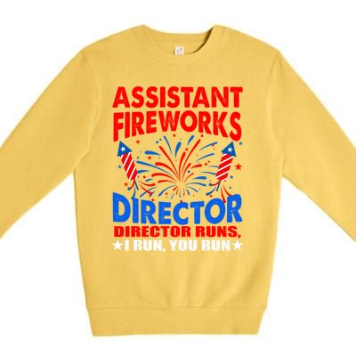 July 4th Usa Independence Day Assistant Fireworks Director Gift Premium Crewneck Sweatshirt