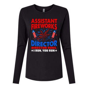 July 4th Usa Independence Day Assistant Fireworks Director Gift Womens Cotton Relaxed Long Sleeve T-Shirt