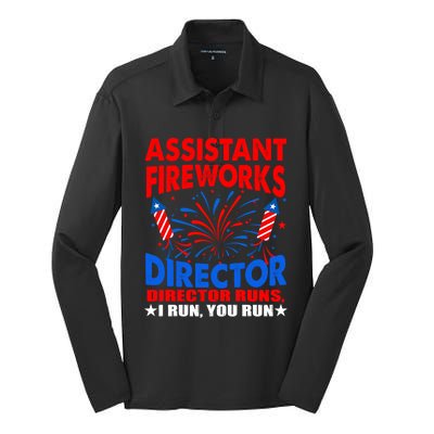 July 4th Usa Independence Day Assistant Fireworks Director Gift Silk Touch Performance Long Sleeve Polo