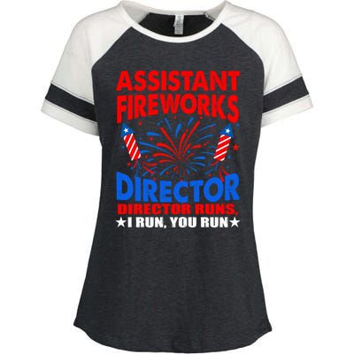 July 4th Usa Independence Day Assistant Fireworks Director Gift Enza Ladies Jersey Colorblock Tee