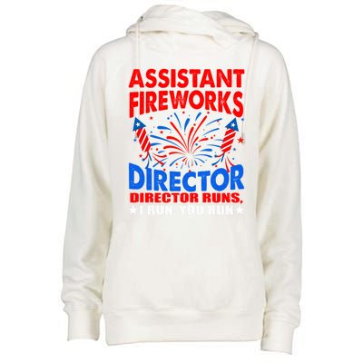 July 4th Usa Independence Day Assistant Fireworks Director Gift Womens Funnel Neck Pullover Hood