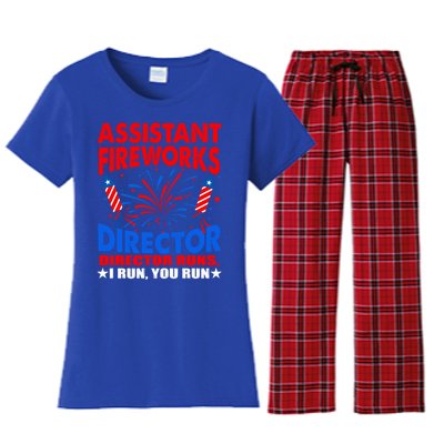 July 4th Usa Independence Day Assistant Fireworks Director Gift Women's Flannel Pajama Set