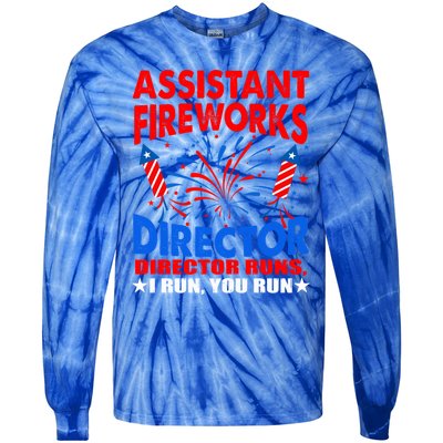 July 4th Usa Independence Day Assistant Fireworks Director Gift Tie-Dye Long Sleeve Shirt