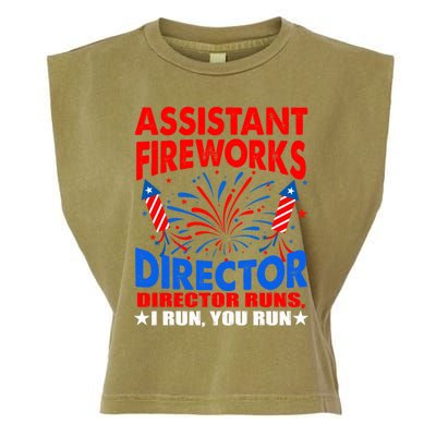 July 4th Usa Independence Day Assistant Fireworks Director Gift Garment-Dyed Women's Muscle Tee